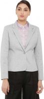 Allen Solly Self Design Single Breasted Casual Women Blazer  (Grey)- Flipkart