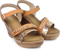 London Steps Women Brown Wedges Sandal- Flipkart