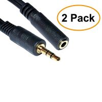 C&E CNE62687 25ft(7.6M) 3.5mm Aux Male to Female Extension Stereo Audio Cable Grey (25 Feet/7.6 Meters) Compatible Media Players (2 Pack)- Amazon