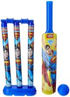Superman Mini Cricket Set with 1 Plastic Bat and Ball, 3 Wickets, Base and Bail- Amazon