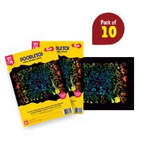 [LD] Toiing Doodletoi Return Gift Combo - 10 Packs of Magical Colourful Scratch Art Drawing Papers (1 Pack = 3 Sheets)- Amazon