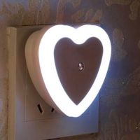 WORA Night Lamps Heart Shape romantic Love Light Sensor LED Night Light Plug-in Power Night Lamp  (7 cm, White)- Flipkart
