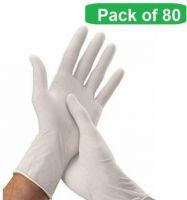 Emeret Plus White Latex Examination/Surgical Gloves (80 Pcs / 1 box) Latex Examination Gloves  (Pack of 80)- Flipkart