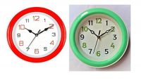 Mishty Plastic Wall Clocks For Home and Living, Office, Kid's Room , Red and Green- Amazon