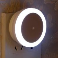 WORA Night Lamps Round Classic Automatic Light Sensor On & Off LED Night Light Plug-in Night Lamp  (10 cm, White)- Flipkart