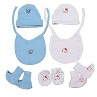 B3Fashion Made in India 100% Soft Cotton Baby Care Clothing Accessories Set - Combo of 7 (Blue & White)- Amazon