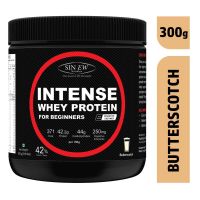 Sinew Nutrition Beginner's Intense Whey Protein Supplement with Digestive Enzymes, 300gm, Butterscotch- Amazon