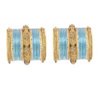 Sanara Traditional Gold Tone Crystal Made Bangles Jewelry Women Wedding Bangle Set Jewelry- Amazon