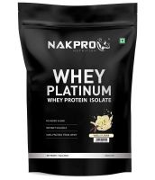 NAKPRO PLATINUM 100% Whey Protein Isolate 1 kg Vanilla, 29g Protein, 6.7 BCAA & 5.1g Glutamine, Whey Protein Supplement Powder- Amazon