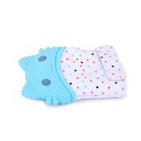 INFANTSO Baby Food-Grade Silicone Mitten Teether, Gloves Toy For Pain Relief Easy Teething, BPA-Free & Non-Toxic (Blue)- Amazon