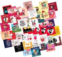 ODDCLICK Set of 48 Love Cards For Explosion Box or Other DIY Love Greeting Cards 3X3 Inches Greeting Card  (Multicolor, Pack of 48)- Flipkart