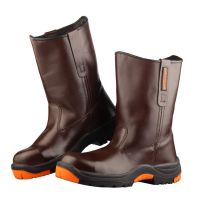 [Size 5] Black+Decker ISI Marked High Ankle Safety Shoes, Brown- Amazon