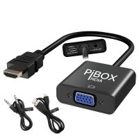 HDMI to VGA with Audio and Power, PiBOX India Gold-Plated Male to Female VGA For Computer, Desktop, Laptop, PC, Monitor, Projector, HDTV, Raspberry Pi, Media Players, Xbox Black [NOT- Amazon