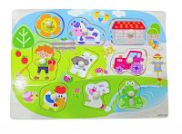 Popsugar Cartoon Funny Characters Wooden Puzzles with Knobs For Toddler and Kids- Amazon