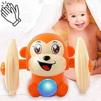 Royals Hub® Dancing and Spinning Rolling Doll Tumble Monkey Toy Voice Control Banana Monkey with Musical Toy with Light and Sound Effects and Sensor(MixColor)- Amazon