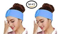 colour Blast Women's Polycotton Facial Headbands, Stretchable Elasticized Facial Band For Women Men,Facial Head Band Adjustable - Pack of 2 colour may vary- Amazon