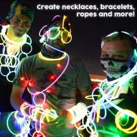 Party Propz Glow Sticks Band Bracelets-100Pcs Pack Bulk Glowing Stiks Bands Radium Tubes Make Necklace Bracelet Lumination Accessories, florocent Led Stik, Dark Supplies Decorations Props- Amazon