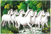 SAF Seven Running Horses Vastu UV Coated UV Coated Home Decorative Gift Item Poster POSTERM60- Amazon