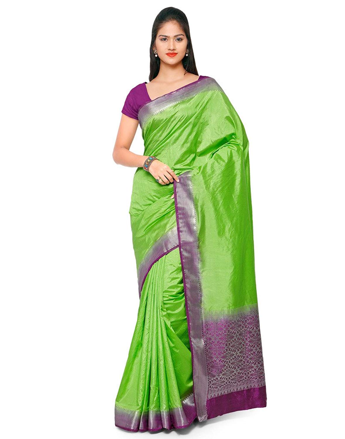 Varkala 100% Raw Silk Sarees with Blouse Piece- Amazon
