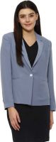 [Size S] VAN HEUSEN Solid Single Breasted Casual Women Blazer  (Grey)- Flipkart