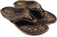 [Size 8, 9] Tajnan Women Black, Gold Wedges Sandal- Flipkart