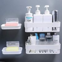 House of vipa Multipurpose Kitchen Bathroom Shelf Wall Holder Storage Rack Bathroom Rack Storage Box Strong Adhesive Sticker Shower Rack Shelf (2 Bathroom Shelves+ 2 Soap Box)- Amazon
