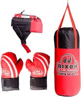 Toyshine Boxing Kit with Gloves and Head Guard, 48 Cms, Filled with Cotton, 5-9 Year, Red- Amazon