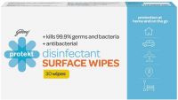 [Pantry] Godrej Protekt Disinfectant Surface Wipes (30 wipes) - Kills 99.9% Germs and Bacteria,- Amazon