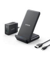 Anker PowerWave 7.5 Fast Wireless Charging Stand with Internal Cooling Fan, Qi-Certified, 7.5W Compatible iPhone XR/XS Max/XS/X/8/8 Plus, 10W Charges Galaxy S9/S9+/S8, LG G7(with Quick Charge Adapter)- Amazon