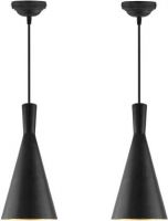 Homesake E26/E27 Single Head Metal Cone Shade Pendant Vintage Hanging Ceiling Light, Black Set of 2 Pendants Ceiling Lamp- Flipkart