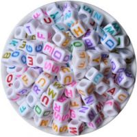 BBS DEAL 450 Pieces 6mm DIY White Colorful Acrylic Alphabet Letter Cube Beads For jewelry making, Bracelets, Necklaces,Children's Educational Toys, Key Chains and Kids Jewelry- Flipkart