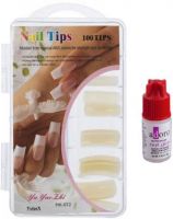 VULPIX Reusable Acrylic Artificial Nails with Glue White  (Pack of 100)- Flipkart