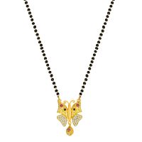Aadita Latest Fashion Traditional Stylish Design Gold Plated and American Diamond Mangalsutra- Amazon