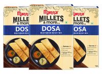Manna Instant Multigrain Millet Dosa Ready Mix | Dosa Batter | 540g (180g x 3 Packs) Serves 12 | 100% Natural Ingredients | Made with Foxtail Millet, Little Millet & Kodo Millet- Amazon