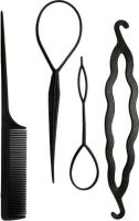 BELLA HARARO Ponytail hair bun maker 4 pcs set Hair Accessory Set  (Black)- Flipkart