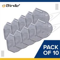 Birde N95 Mask Filter Pro 5 Layers Triple Particle Filtration System For Anti Virus, Anti Pollution, Anti Dust, Outdoor Protection Face Mask For Germ Protection MD-0601-GRY-10 Reusable, Washable  (Grey, Free Size, Pack of 10)- Flipkart