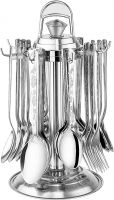 Shri Hari Art Villa Kitchen Wares Lily Premium Stainless Steel Cutlery Set - Set of 25 (Contains: 6 Master Spoons, 6 Tea Spoons, 6 Forks, 6 Soup- Amazon
