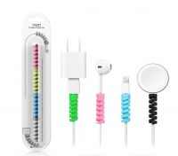 LAPSTER Spiral Charger Spiral Charger Cable Protectors For Wires Data Cable Saver Charging Cord Protective Cable Cover Set of 2 (8 Pieces)- Amazon