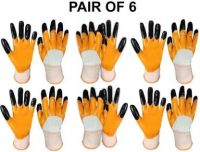 Home & Wrap Super Quality Nylon Anti cut safety Hand Gloves Orange (6) Nylon  Safety Gloves  (12)- Flipkart
