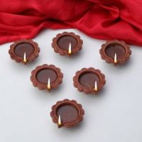 Anil Rakhi Cotton wicks Terracotta (Pack of 6) Table Diya Set  (Height: 1 inch)- Flipkart