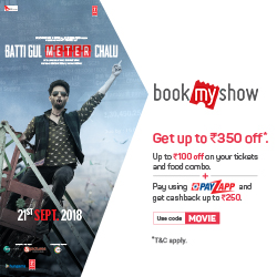 Get upto Rs. 350 off (upto Rs. 100 off on your tickets and Food Combo + Pay using PayApp and get  upto Rs. 250 cashback)