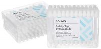 Amazon Brand - Solimo Safety Tip Baby Cotton Buds with Ear Protection - 60 Sticks (Pack of 2)- Amazon