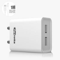 Portronics POR-1066 ADAPTO 66 2.4 A Multiport Mobile Charger with Detachable Cable  (White, Cable Included)- Flipkart
