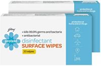 [LD] Godrej Protekt Disinfectant Surface Wipes, Kills 99.9% Germs and Bacteria Pack of 2 (30 wipes each)- Amazon