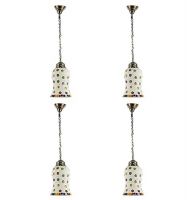 Gojeeva New Antique Home and Fastive Decorative Glass Desing Pendants Ceiling Lamp Pack of 4- Amazon