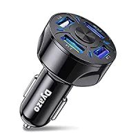 Dyazo Multi 4 USB Ports Fast Car Charger (2.1 Amp | QC 3.0) Compatible For Qualcomm 3.0, iPhone Xr,Xs,6,8,7 Plus Max, Samsung Galaxy S10 S21, Note 9,Oppo, Mi,Vivo & All Mobile Phones- Amazon