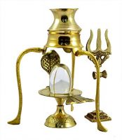 rudraksha Amuse Crystal Shaligram Shiva Ling Lingam Statue Hindu Puja Brass with Snake Kalash Stand Decorative Pooja Thali Shivling Stone Trishul Set Home Decor Religious Spiritual Narmadeshwar Temple- Amazon