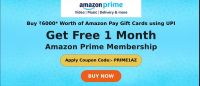 Buy Rs.6000 Worth of Amazon Pay Gift Cards Via UPI & Get Free 1 Month Amazon Prime Membership Free- Amazon