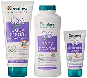 [Lightning Deal on App] Himalaya Baby Grooming Kit (Powder-200g, Lotion-200ml and Cream-200ml) with Diaper Rash Cream 50g- Amazon