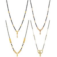 Brado Jewellery One Gram Gold Plated Combo of 4 Mangalsutra Necklace Pendant Tanmaniya Nallapusalu Black Bead Chain For Women and Girls- Amazon